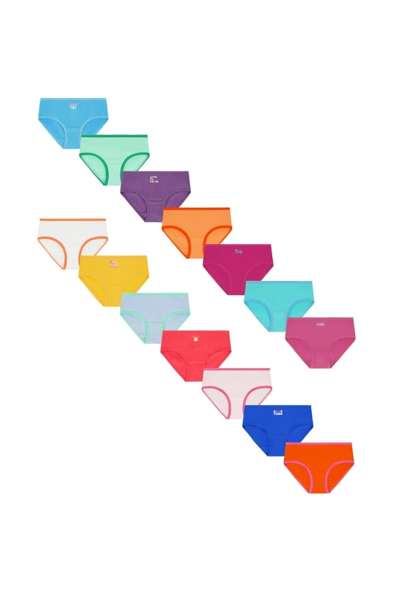 Girls Hipster Cotton Underwear 14-Pack, Sizes 4-18