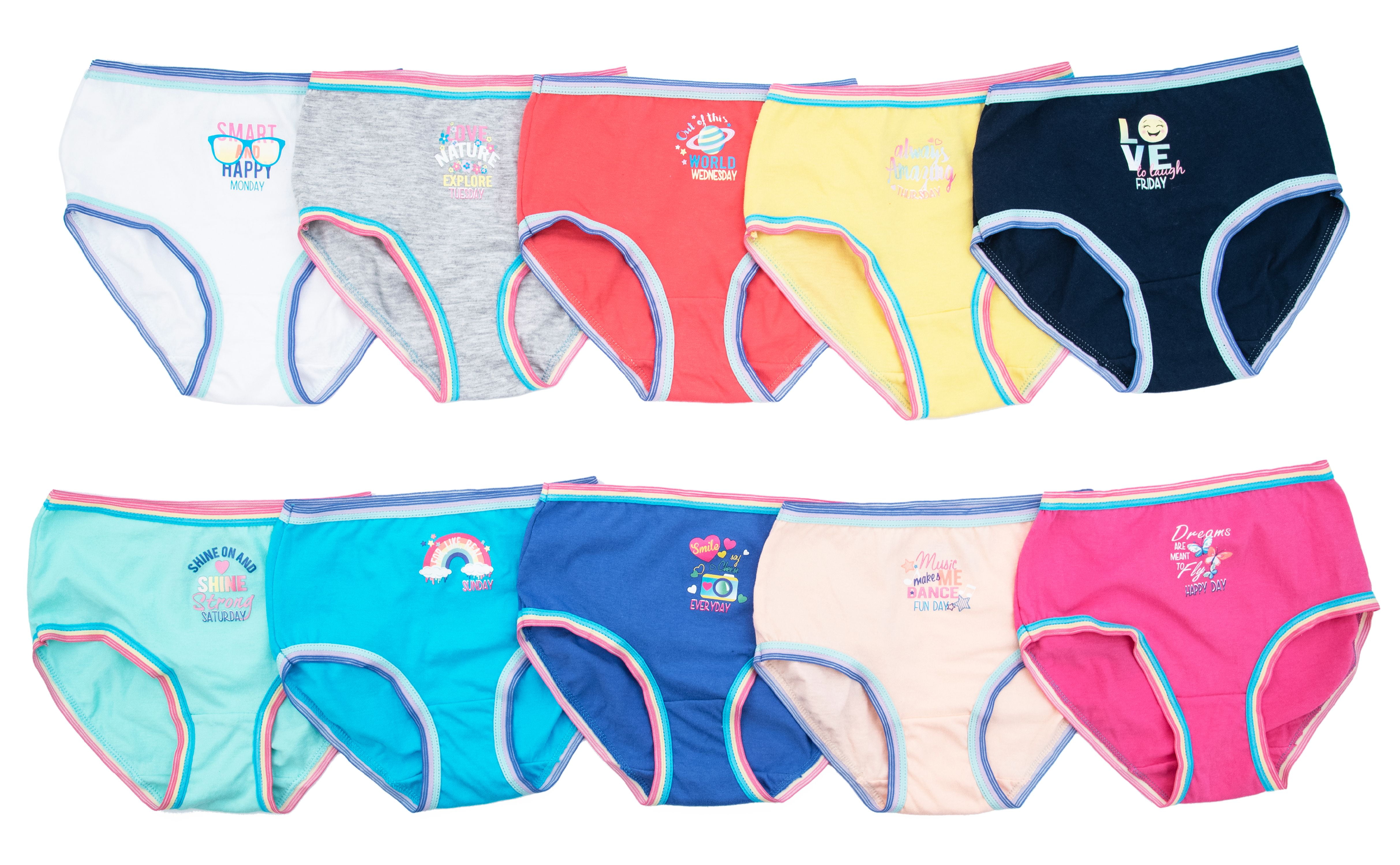 Wonder Nation Girls Hipster Underwear 10-Pack, Sizes 4-18