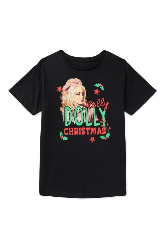 Girls Holly Dolly Christmas Graphic Tee, Sizes 4-18
