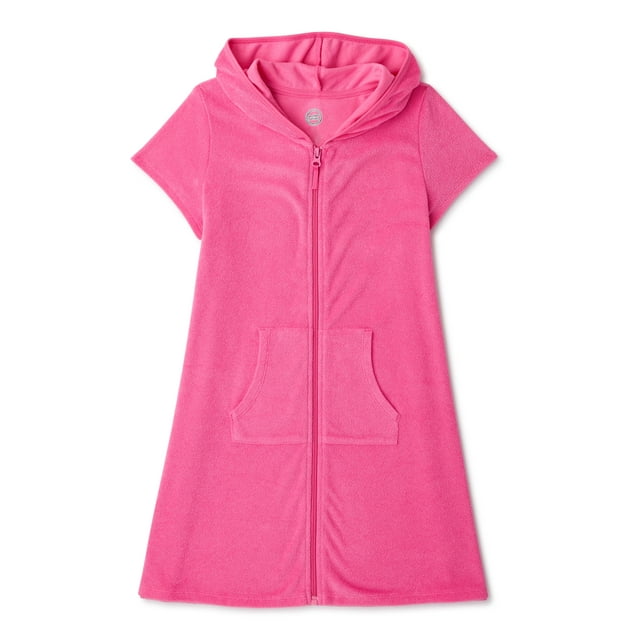 Wonder Nation Girls Hooded Terry Cloth Cover-Up, 4-16 & Girls Plus ...