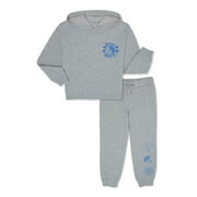 Wonder Nation Girls Hoodie and Relaxed Flare Pants Set, 2-Piece, Sizes 4-18 & Plus