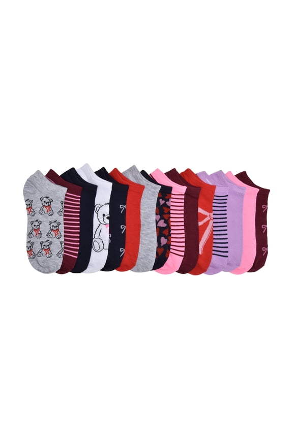 Girls Icons No-Show Socks, 15-pack, Size Large (Shoe Size 4-10)