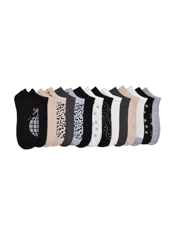Girls Icons No-Show Socks, 15-pack, Size Small (Shoe Size 6-10.5)