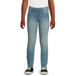 【WONDER WONDER】Shirtle Washing Blue Wide Denim Pants Wonder Nation Girls Straight Leg Stretch Jeans, Sizes 5-18