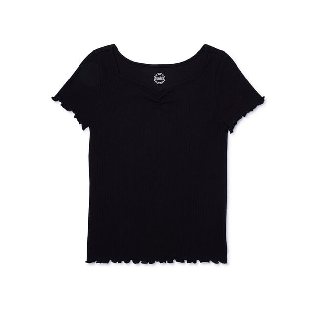 Wonder Nation Girls Kid Rib Top, Sizes 4-18 & Plus