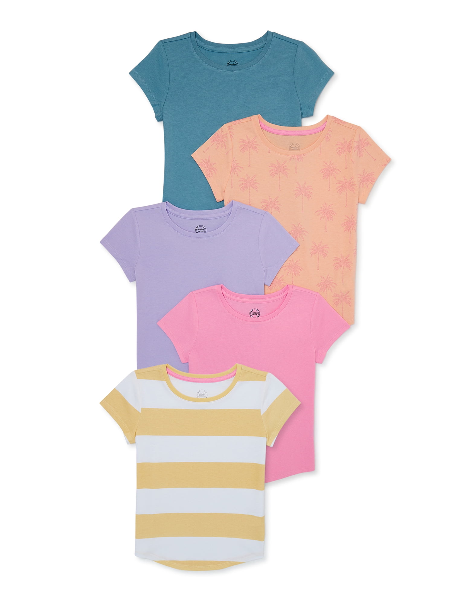 Wonder Nation Girls Kid Tough Crewneck T Shirt With Short Sleeves 5 wonder-nation-girls-kid-tough-crewneck-t-shirt-with-short-sleeves-5