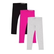 WONDER NATION Girls Kid Tough Leggings, 3-Pack, Sizes 4-18 & Plus