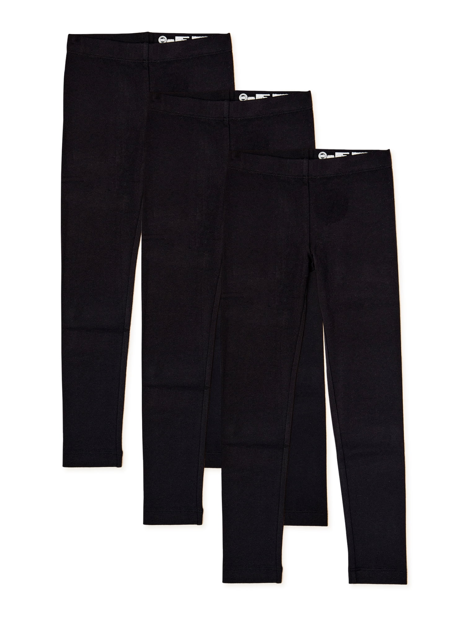 Wonder Nation Girls Kid Tough Leggings, 3-Pack, Sizes 4-18 & Plus