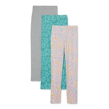 Wonder Nation Girls Kid Tough Leggings, 3-Pack, Sizes 4-18 & Plus