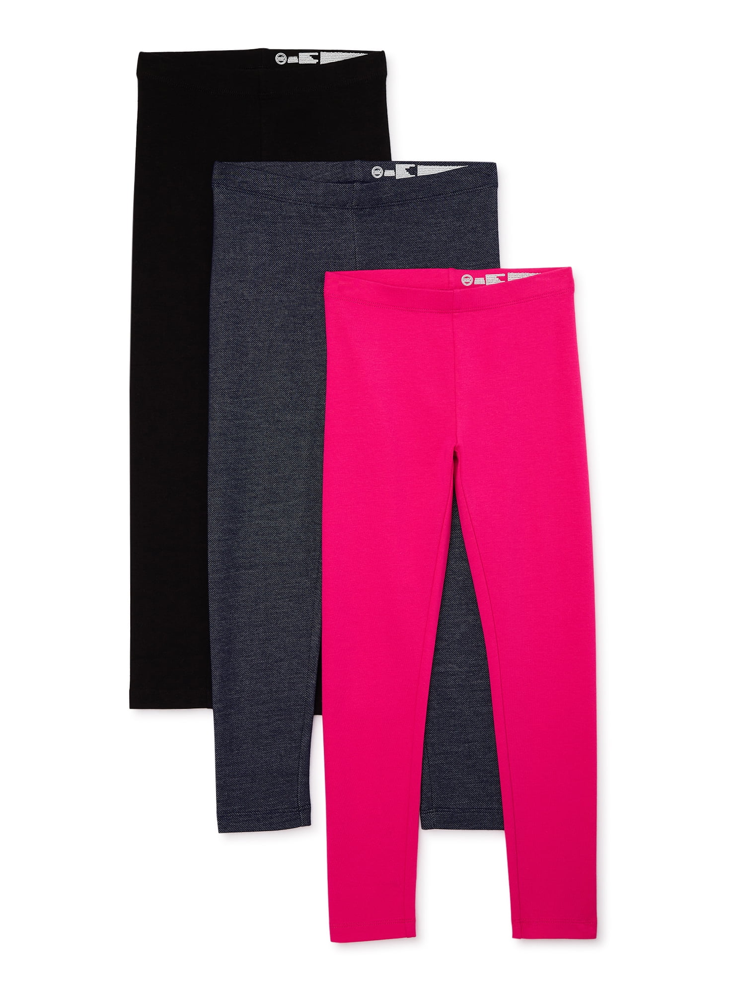 New Tek Gear Leggings Girl’s Size 14/16 Midrise Dark Turquoise w/ Pink