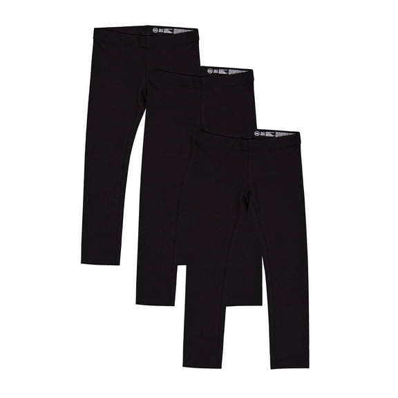 Wonder Nation Girls Kid Tough Leggings, 3-Pack, Sizes 4-18 & Plus