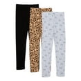 thumbnail image 1 of Wonder Nation Girls Kid Tough Leggings, 3-Pack, Sizes 4-18 & Plus, 1 of 4