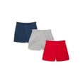 thumbnail image 1 of Wonder Nation Girls Kid Tough Knit Shorts, 3-Pack, Sizes 4-18 & Plus, 1 of 6