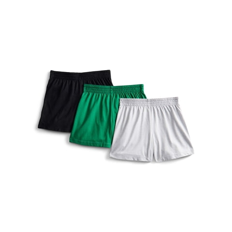 Girls Kid Tough Knit Shorts, 3-Pack, Sizes 4-18 & Plus
