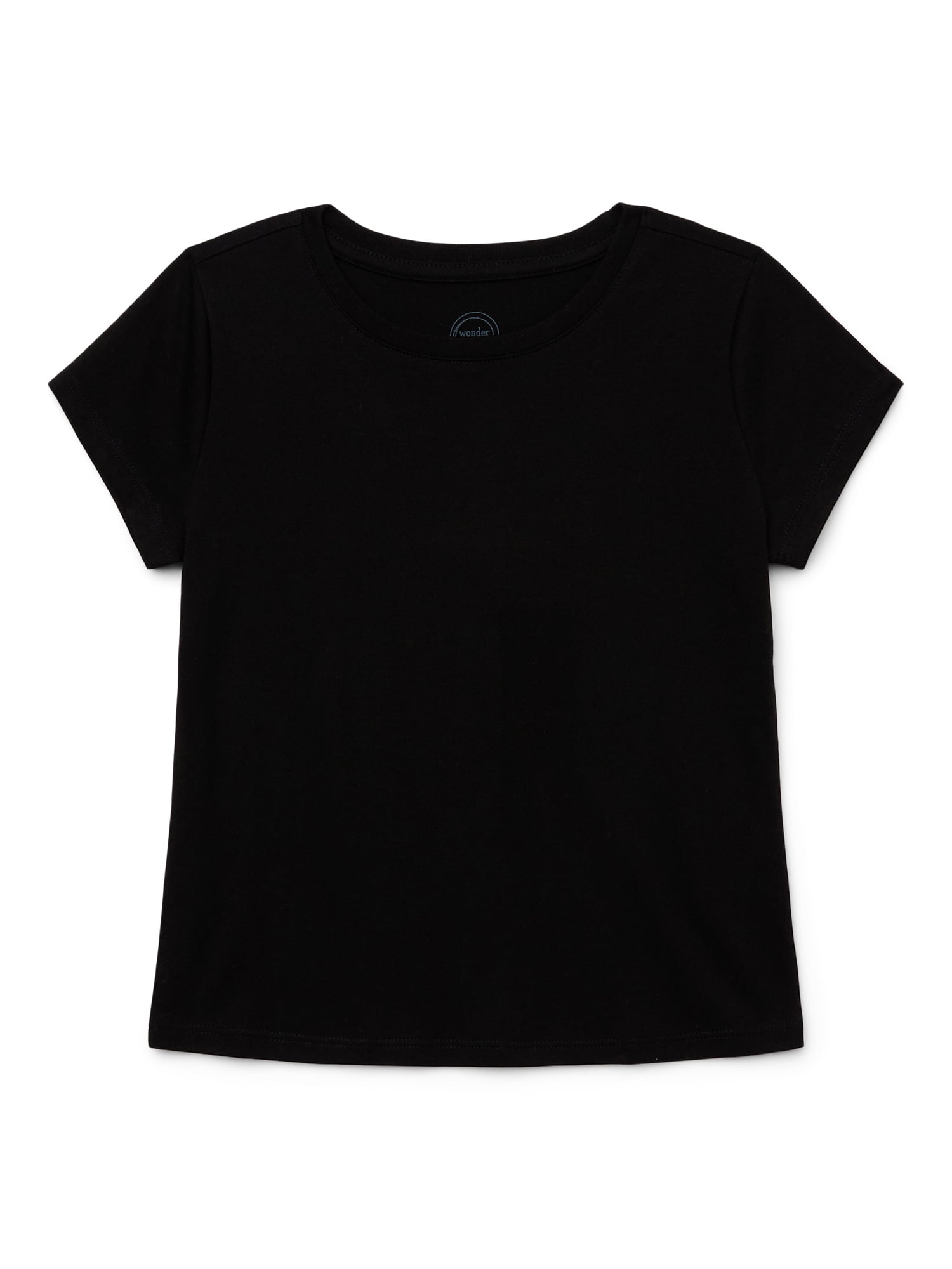 Wonder Nation Girls Kid Tough T-Shirt with Short Sleeves, Sizes 4-18 & Plus