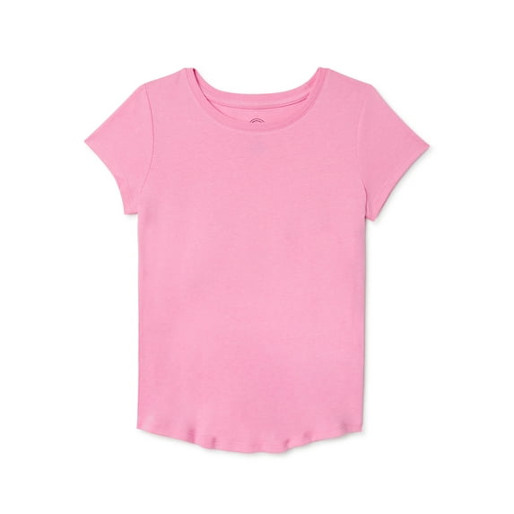 Wonder Nation Girls Kid Tough T-Shirt with Short Sleeves, Sizes 4-18 & Plus