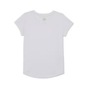 Wonder Nation Girls Kid Tough T-Shirt with Short Sleeves, Sizes 4-18 & Plus