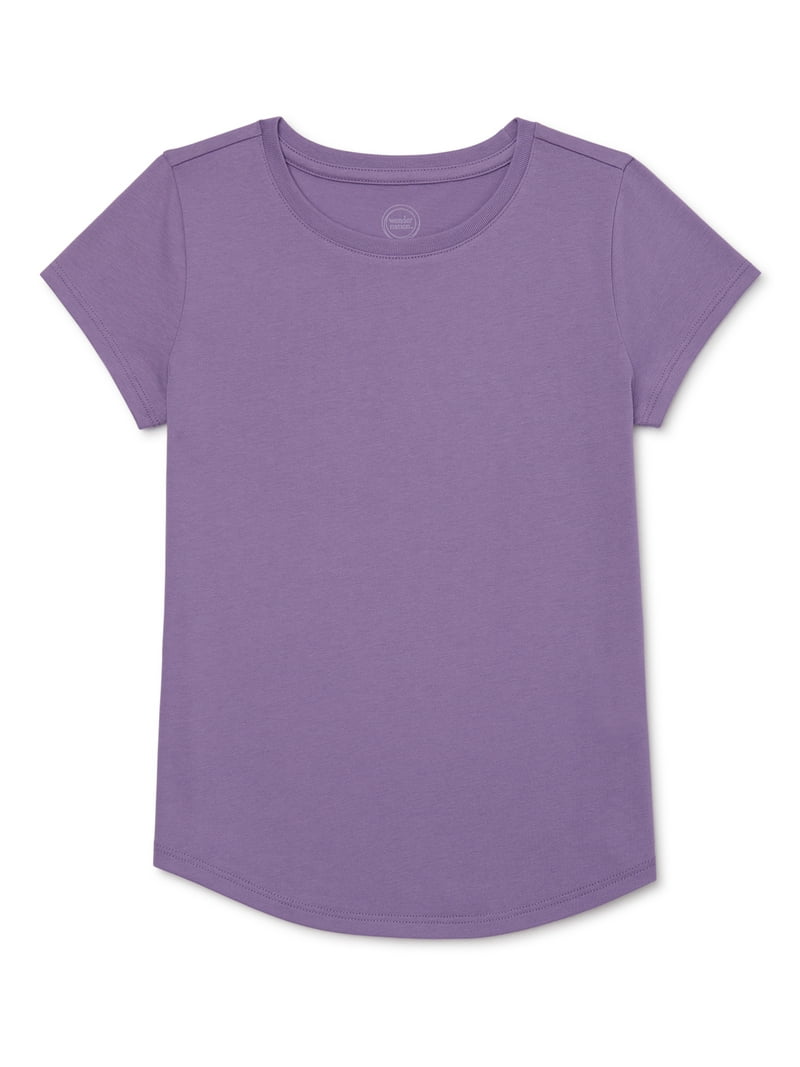 Wonder Nation Girls Kid Tough T-Shirt with Short Sleeves