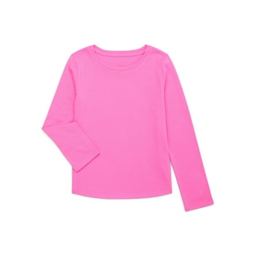 Wonder Nation Girls Kid Tough Tee with Long Sleeves, Sizes 4-18 & Plus