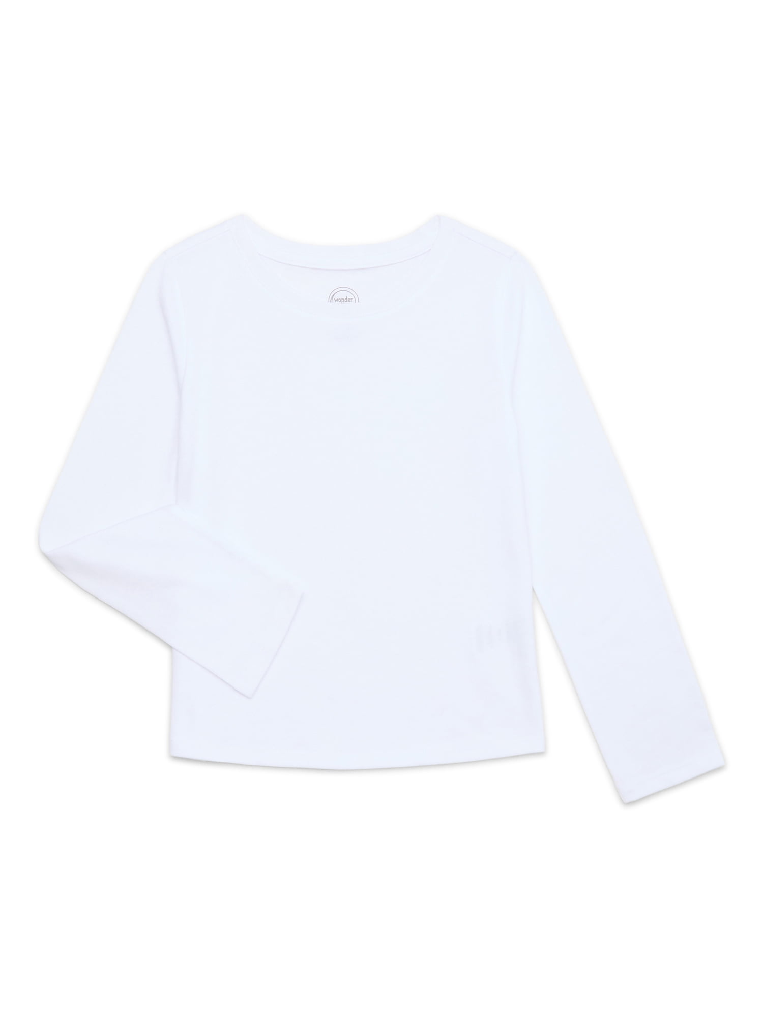 Wonder Nation Girls Kid Tough Tee with Long Sleeves, Sizes 4-18 & Plus