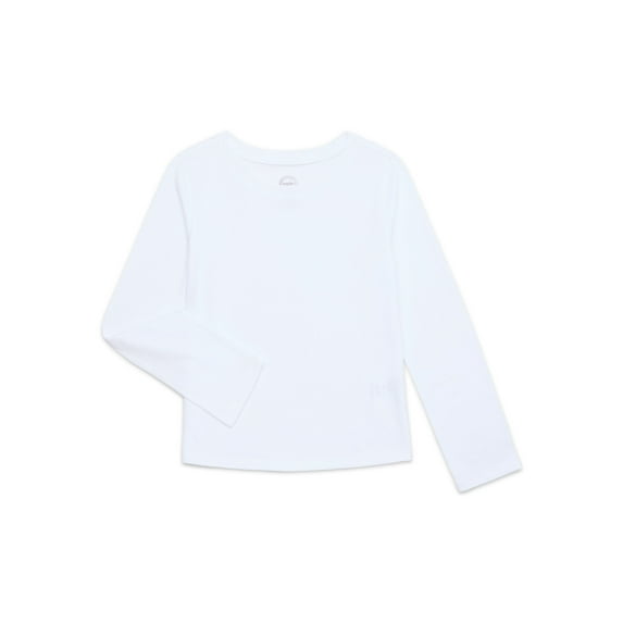 Wonder Nation Girls Kid Tough Tee with Long Sleeves, Sizes 4-18 & Plus