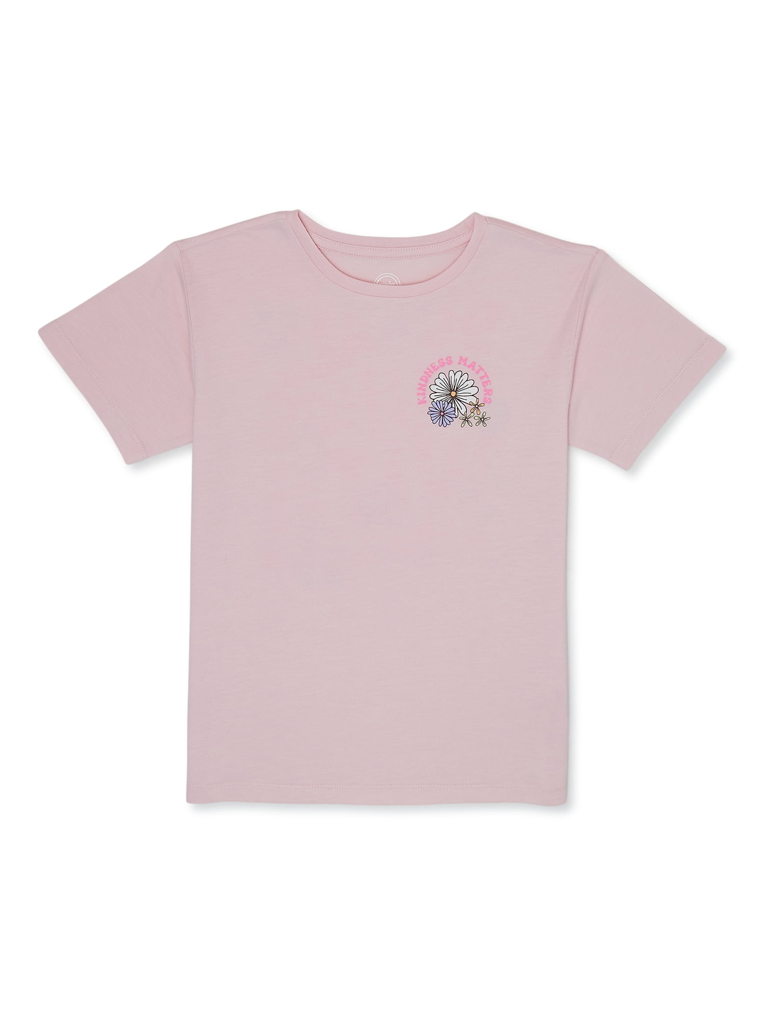 Wonder Nation Girls Kindness Matters Graphic Print T-Shirt, Sizes XS-2X ...