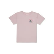 WONDER NATION Girls Rolling Stones Animal Print Graphic Tee with Short Sleeves, Sizes 4-18