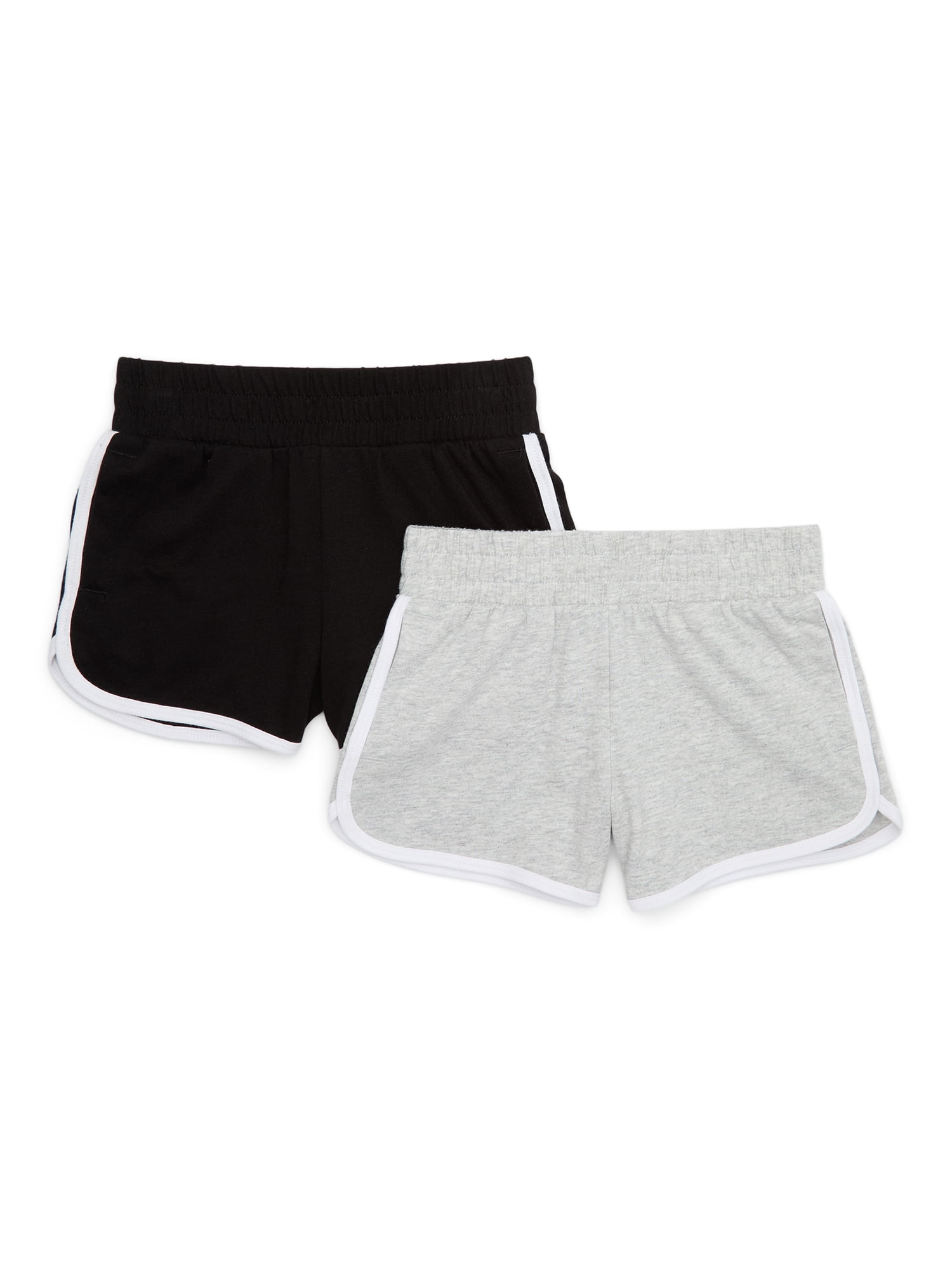 Wonder Nation Girls Knit Dolphin Shorts, 2-Pack, Sizes 4-18