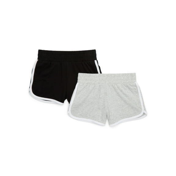 Wonder Nation Girls Knit Dolphin Shorts, 2-Pack, Sizes 4-18 & Plus