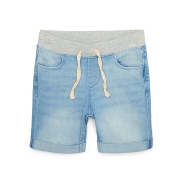 Wonder Nation Girls Knit Waistband Denim Shorts, Sizes 4-18 & Plus