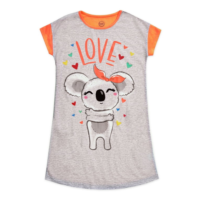 Wonder Nation Girls Koala Short Sleeve Sleep Gown Sizes 4 18