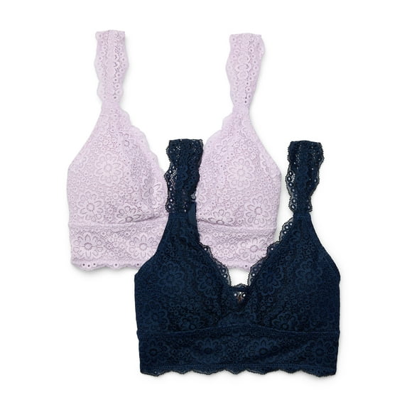 Wonder Nation Girls Lace Convertible Bralette, 2 Pack, Sizes XS-XXL