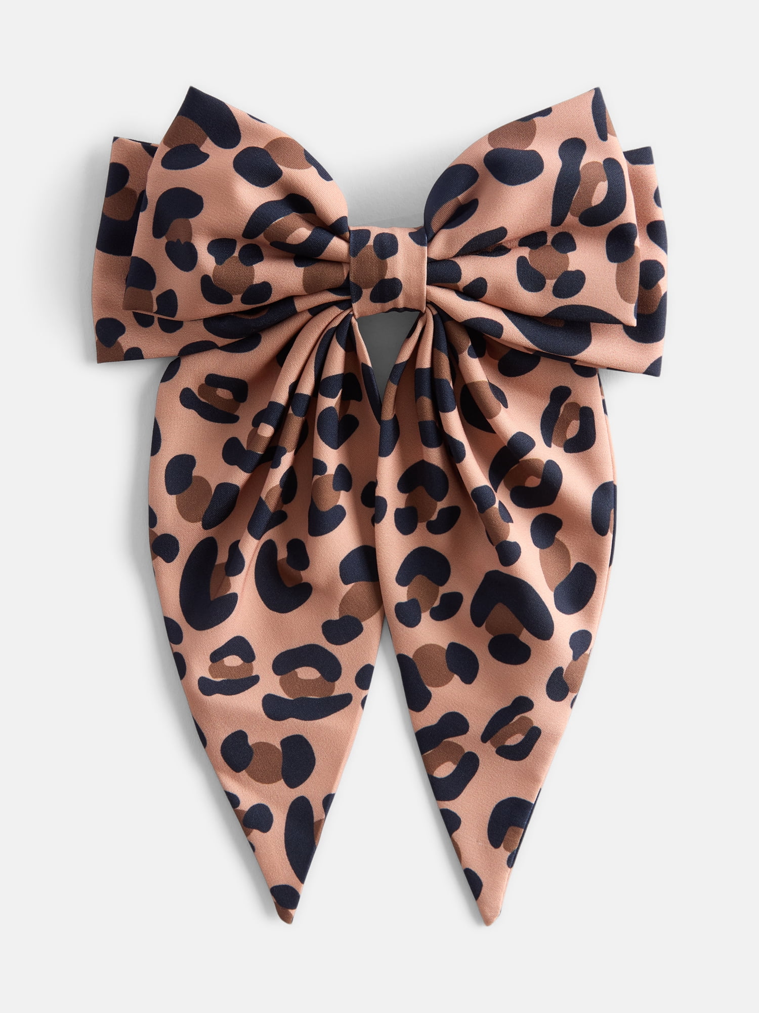 Wonder Nation Girls Large Hair Bow, Cheetah Print
