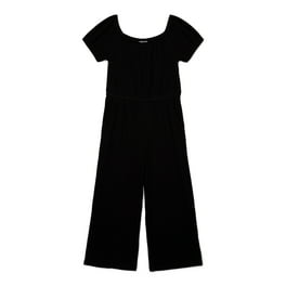 Wonder Nation Girls Short Sleeve Smocked Jumpsuit, Size 4-18