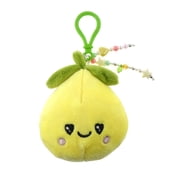 Girls Lemon Plush Keychain Bag Charm, Yellow