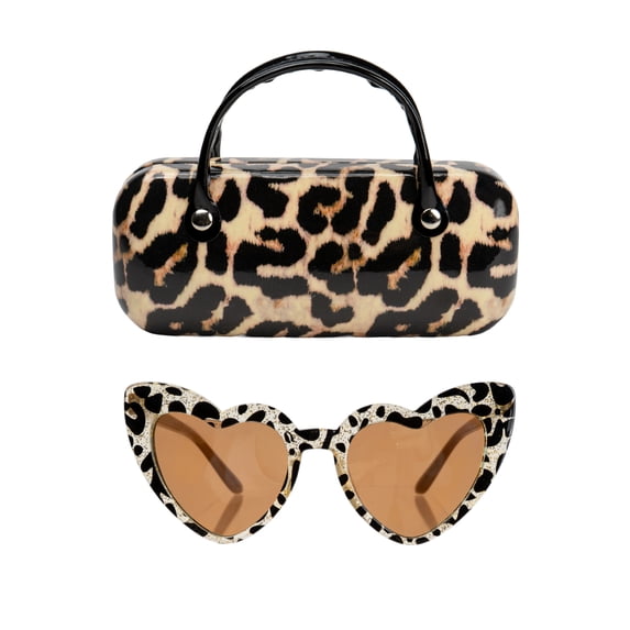 Wonder Nation Girls Leopard Sunglasses with Case, Leopard