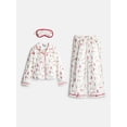 thumbnail image 1 of Wonder Nation Girls Long Sleeve Button Front Top and Pants with Eye Mask, 3-Piece Sleep Set, Sizes 4-18, 1 of 4