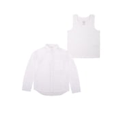Girls' Long Sleeve Button-up Shirt and Rib Tank, Sizes 4-18 & Plus