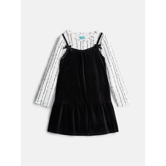 Wonder Nation Girls Velvet Cami Dress and Ribbed Tee, 2 Piece, Sizes 4-18