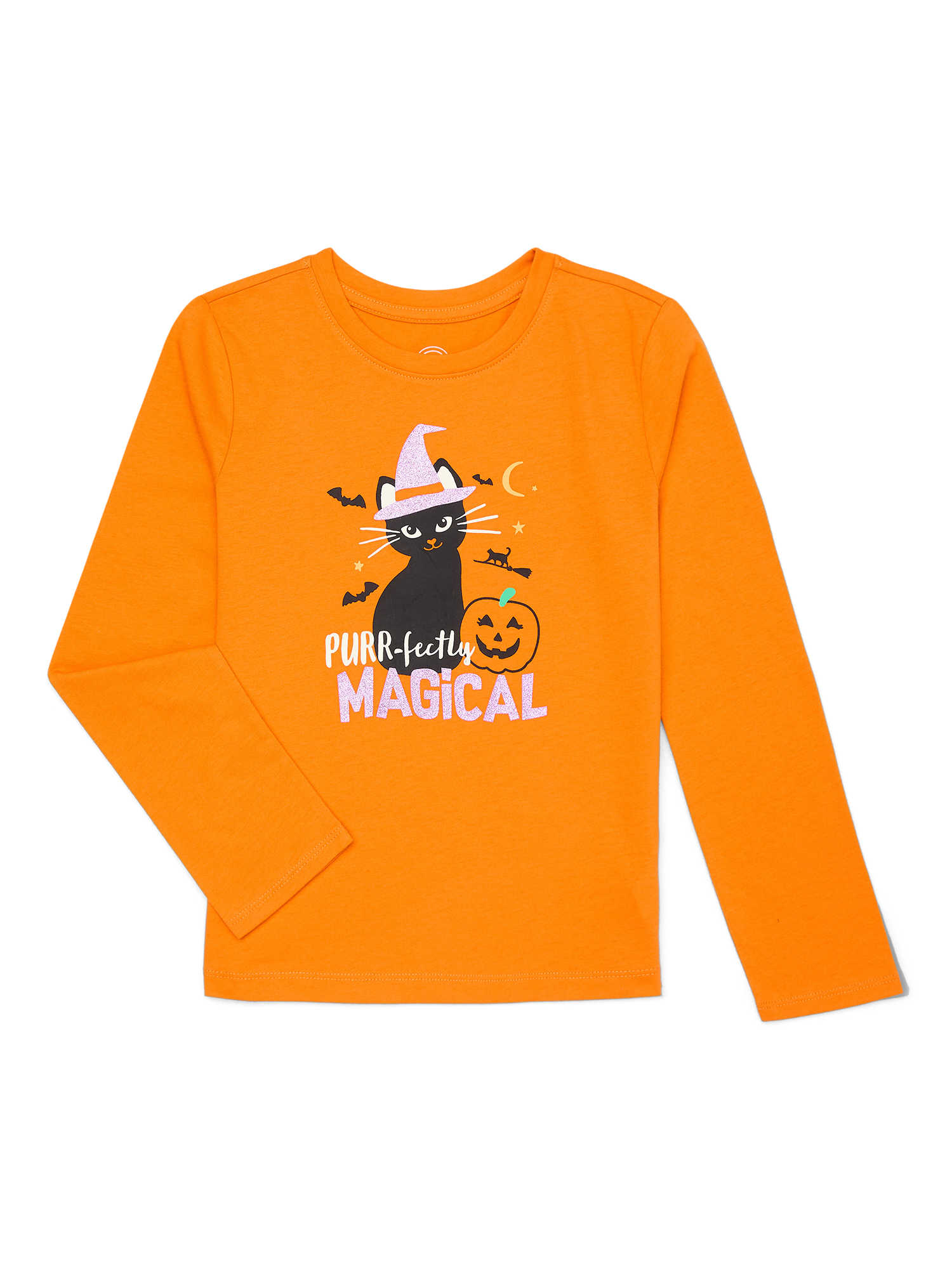 Wonder Nation Girls Halloween Graphic T Shirt With Long Sleeves Sizes Wonder Nation Girls Halloween Graphic T Shirt With Long Sleeves Sizes