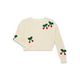 thumbnail image 1 of Wonder Nation Girls Cotton Cardigan Sweater with Cherry Appliques, Sizes 4-18 & Plus, 1 of 3