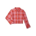 thumbnail image 1 of Wonder Nation Girls Long Sleeve Cropped Flannel Shirt, Sizes 4-18 & Plus, 1 of 3