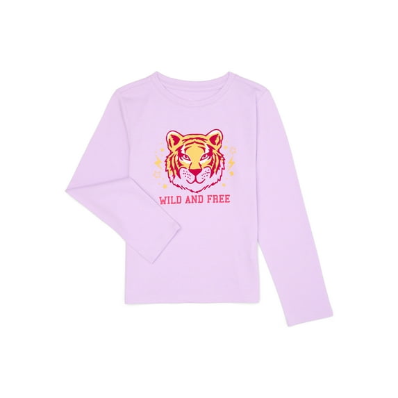 Wonder Nation Girls Long Sleeve Embellished T-Shirt, Sizes 4-18 & Plus