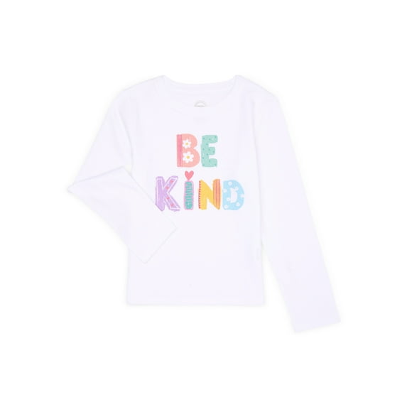 Wonder Nation Girls Long Sleeve Embellished T-Shirt, Sizes 4-18 & Plus