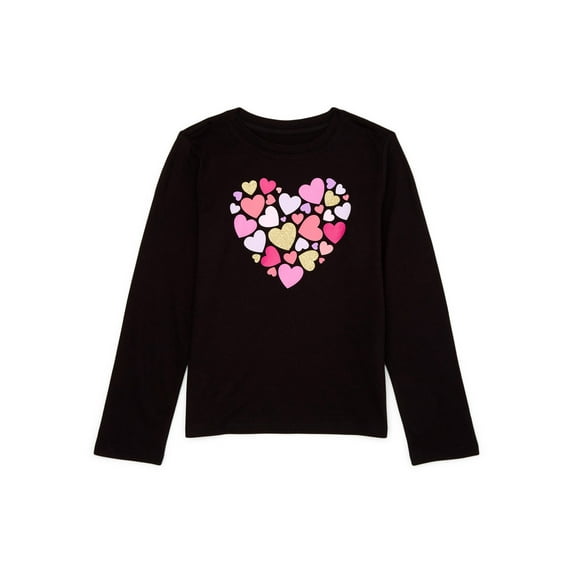 Wonder Nation Girls Long Sleeve Embellished T-Shirt, Sizes 4-18 & Plus