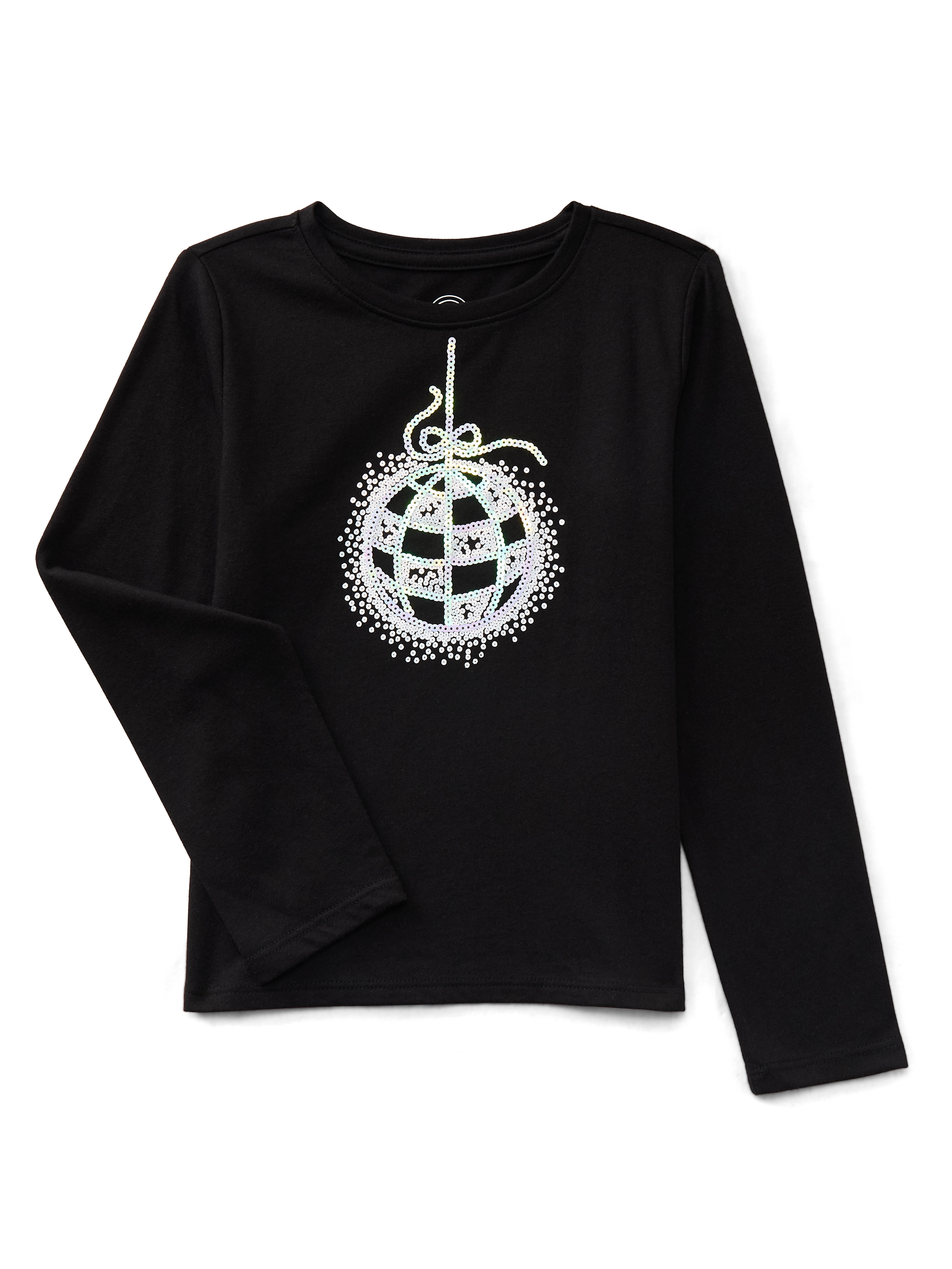 Wonder Nation Girls Embellished Tee with Long Sleeves, Sizes 4-18 & Plus