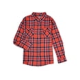 thumbnail image 1 of Wonder Nation Girls Long Sleeve Flannel Button Down Shirt, Sizes 4-18 & Plus, 1 of 3