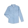 thumbnail image 1 of Wonder Nation Girls Long Sleeve Flannel Button Down Shirt, Sizes 4-18 & Plus, 1 of 3