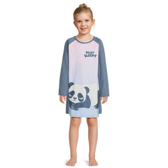 Wonder Nation Girls Long Sleeve Fleece Sleep Gown, Sizes 4-18 & Plus