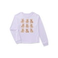 thumbnail image 1 of Wonder Nation Girls Bear Grid Graphic Tee with Long Sleeves, Sizes 4-16P, 1 of 3